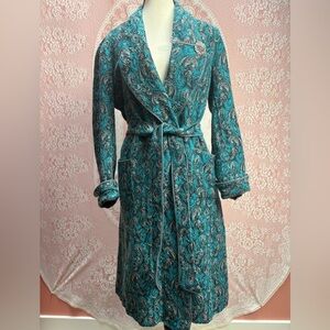 Vintage Swelan Paisley Duster / Kimono Style Coat Sz Sm-Med